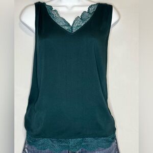Tribal Lace Trim V-Neck Sleeveless Top